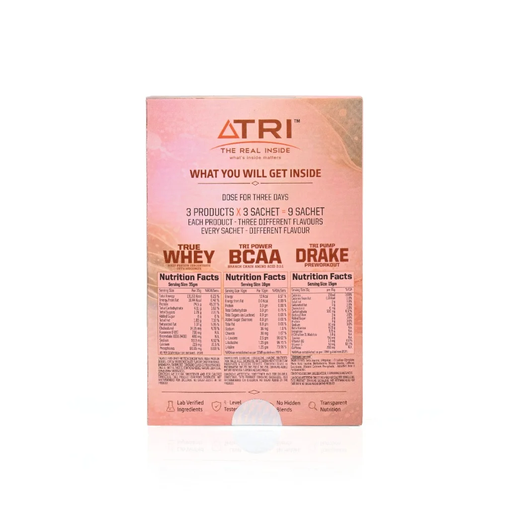 TRI Fusion Pack — Box Back Nutrition Facts View